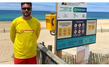 A2S emergency telephones equip the beaches of the Landes